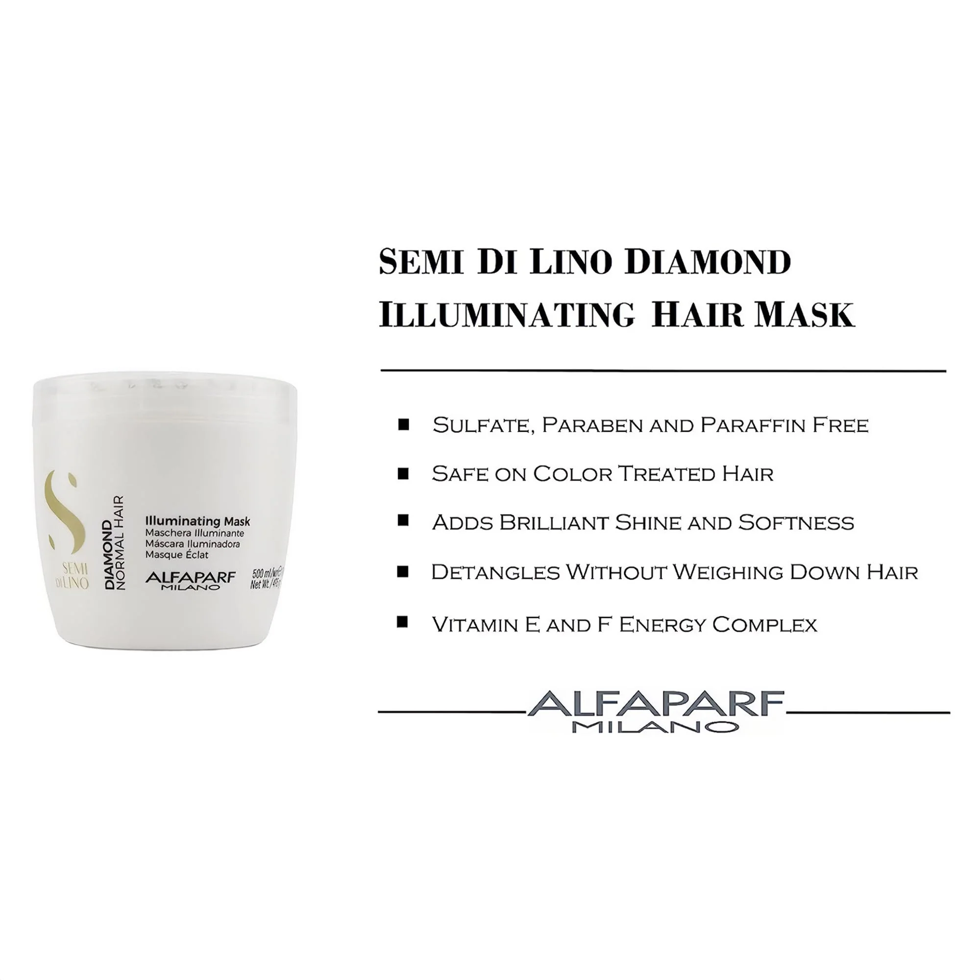 Alfaparf Semi Di Lino Diamond Normal Hair Illuminating Mask 500ml - Image 3