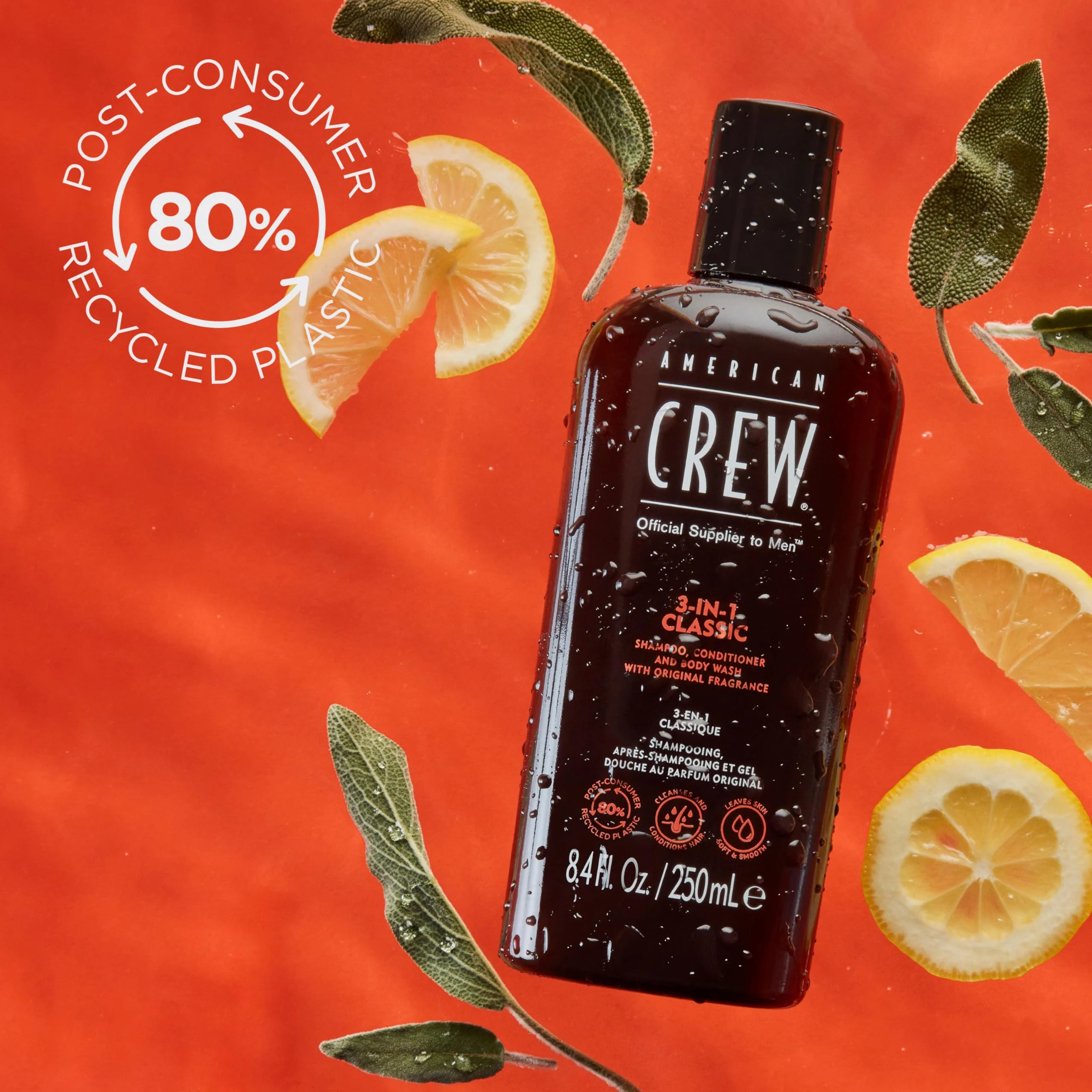 American Crew 3-in-1 Shampoo, Conditioner And Body Wash 250ml - Image 4