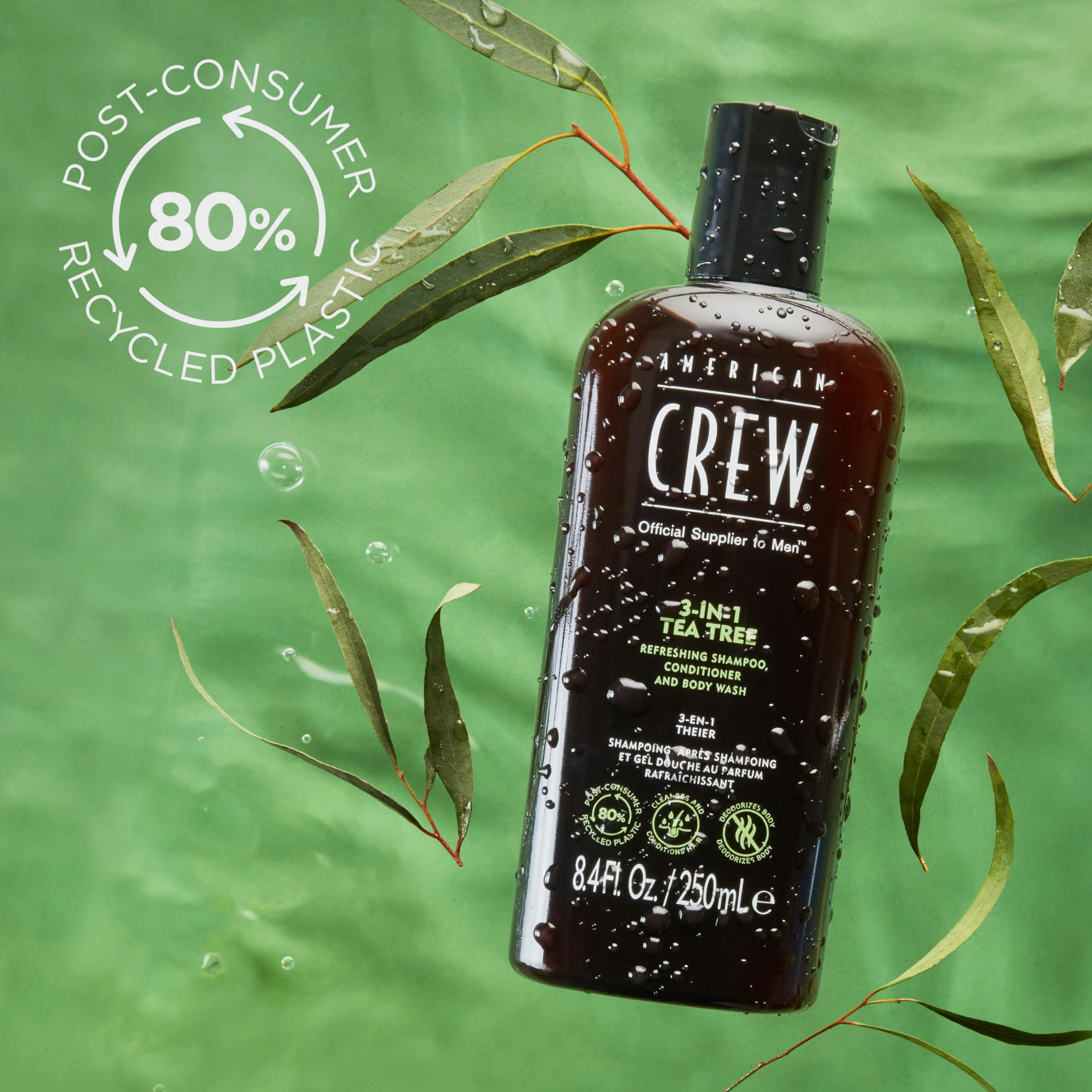 American Crew Tea Tree 3-in-1 Shampoo, Conditioner & Body Wash 450ml - Image 5