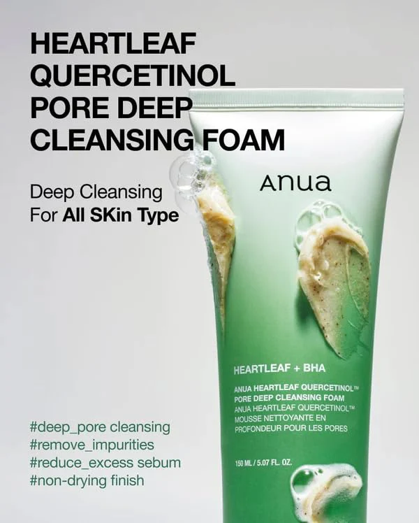 Anua Heartleaf Quercetinol Pore Deep Cleansing Foam 150ml - Image 5