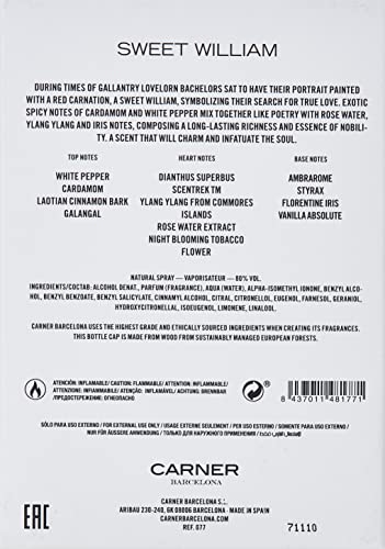 Carner Barcelona Sweet William Eau de Parfum 100ml Spray - Image 3