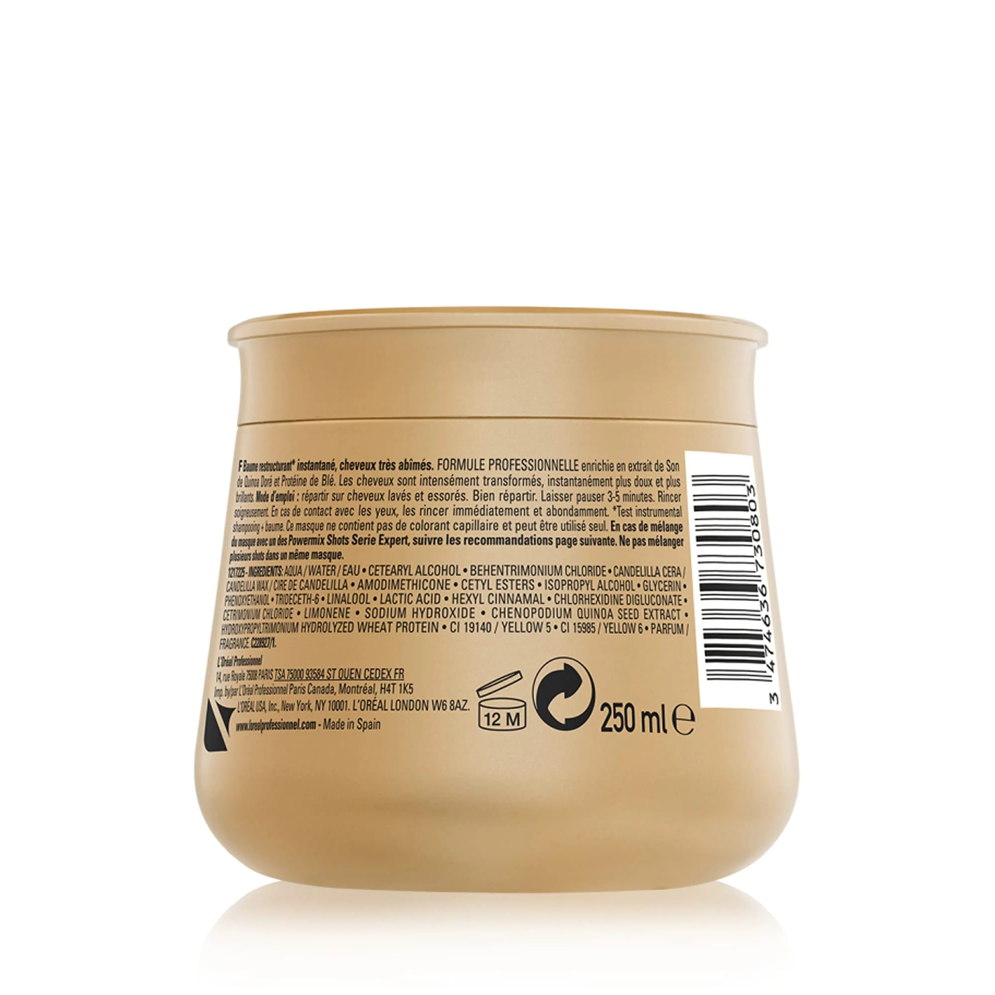 L'Oréal Professionnel Serie Expert Gold Quinoa + Protein Absolut Repair Mask 250ml - Image 3