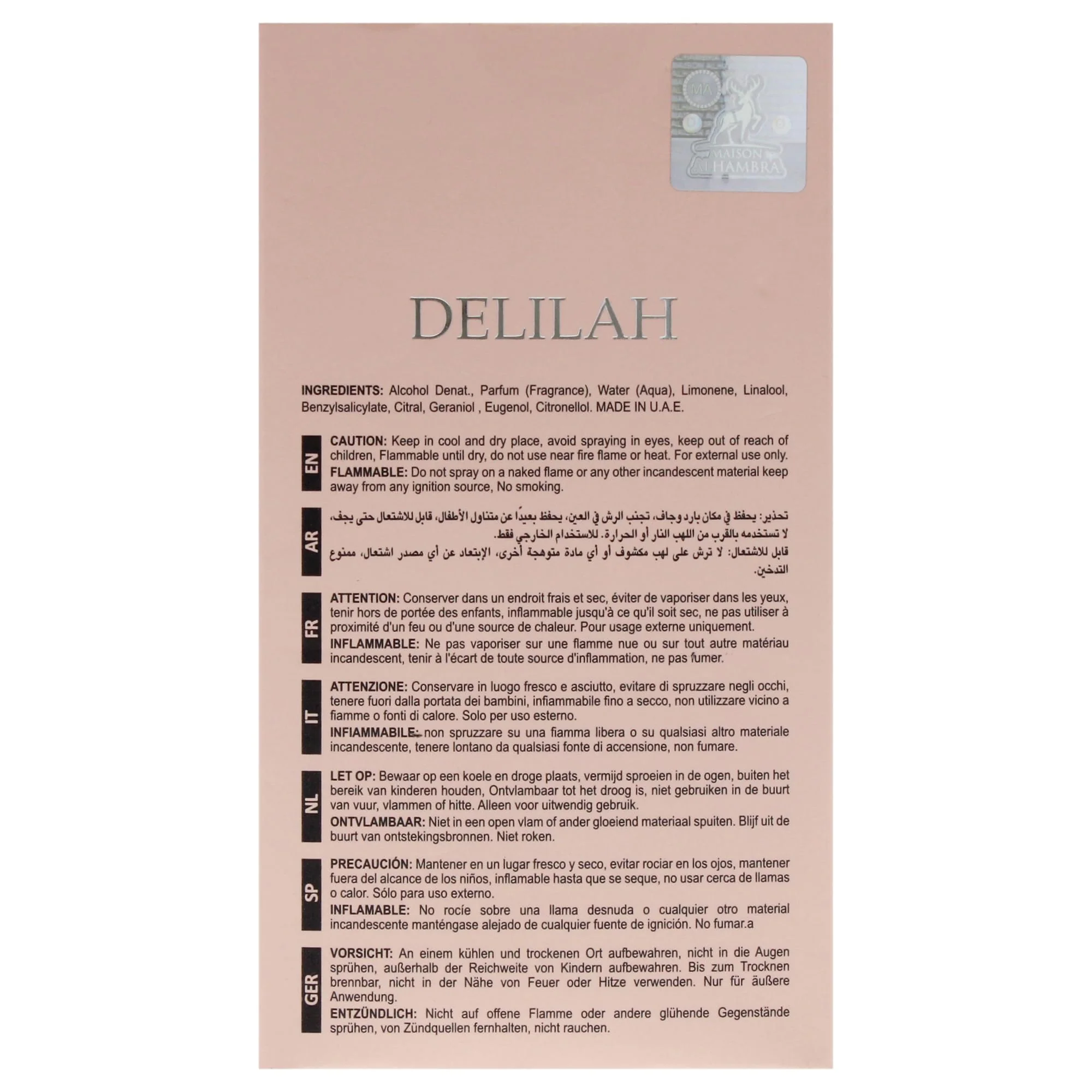 Maison Alhambra Delilah Eau de Parfum 100ml Spray - Image 7