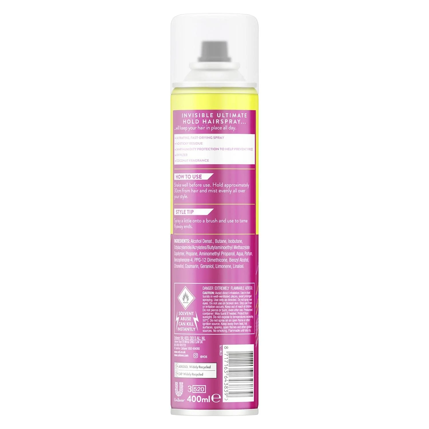 VO5 Invisible Ultimate Hold Hairspray 400ml - 5 - Image 2