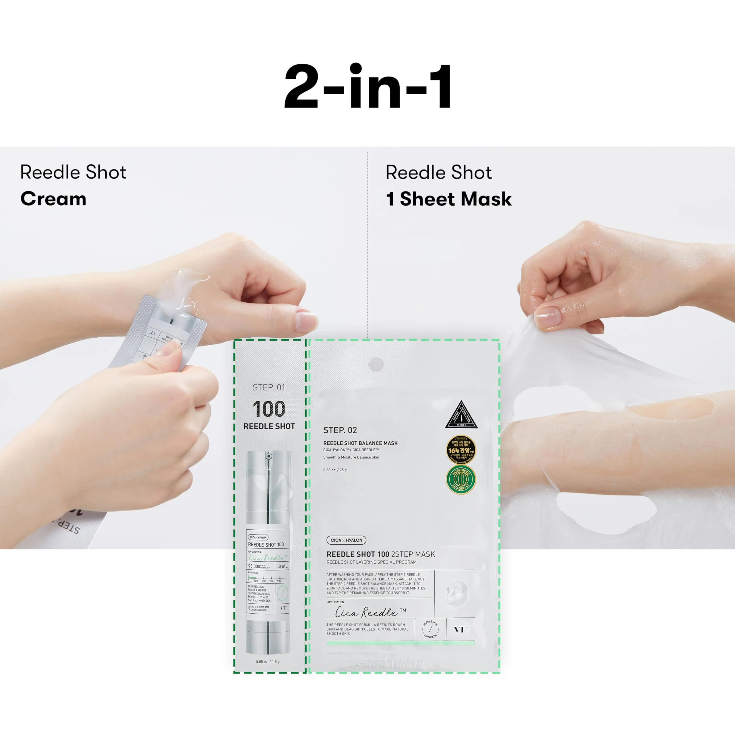 VT Cosmetics Reedle Shot 50 2-Step Mild Mask 25g - Image 2