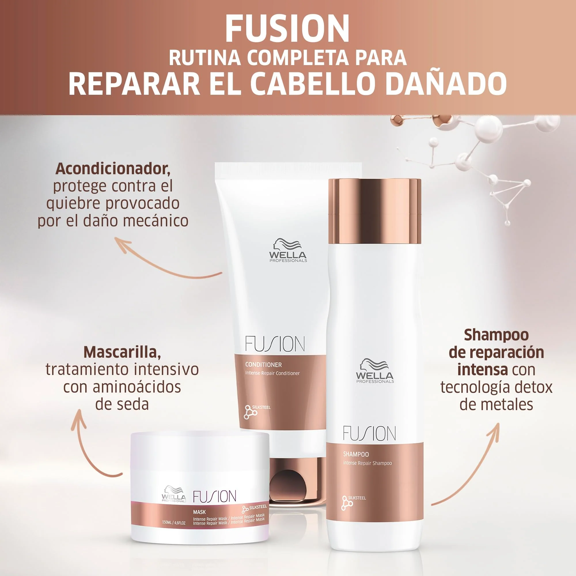 Wella Fusion Intense Repair Shampoo 250ml - Image 5