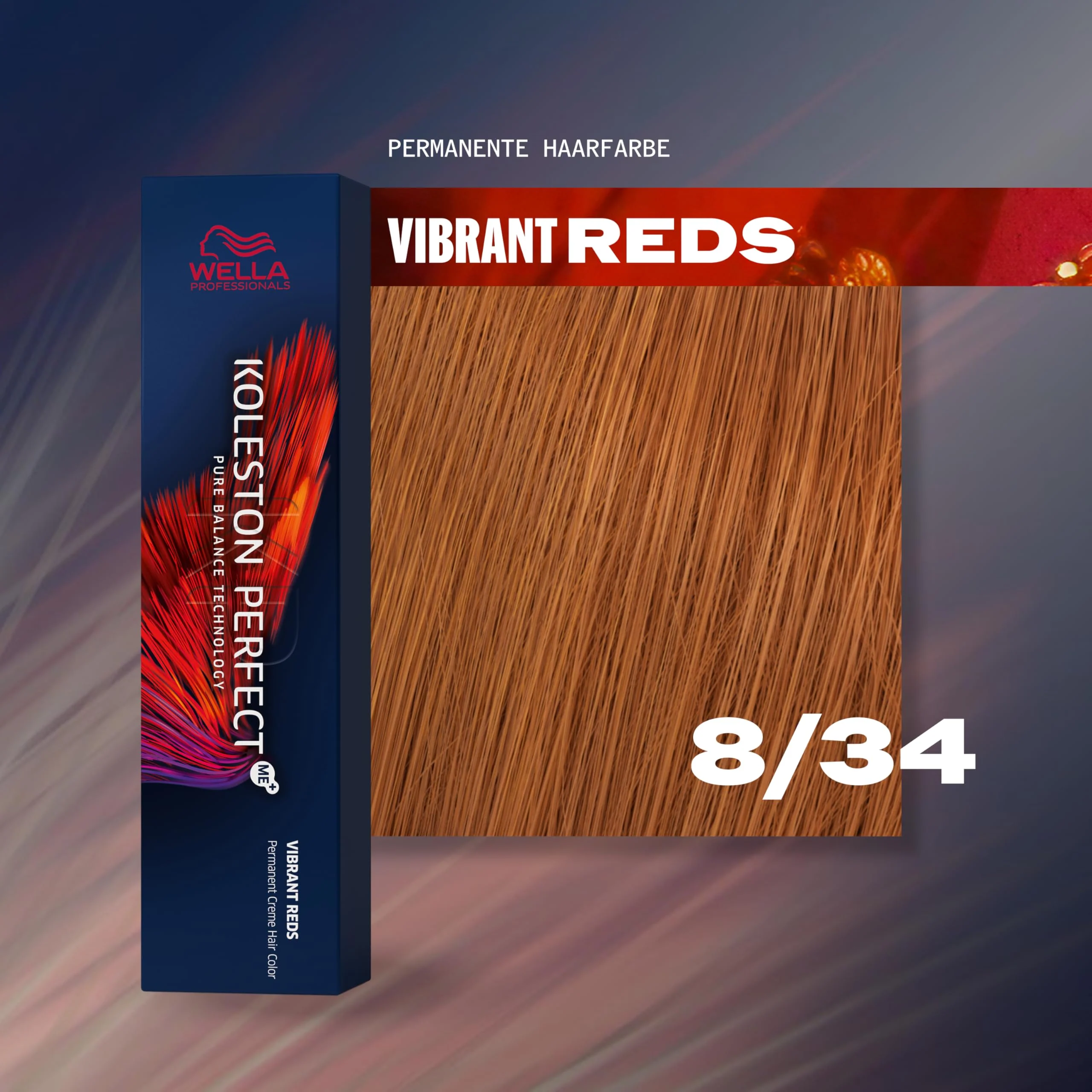 Wella Koleston Perfect Me Plus Hair Colourant 60ml - Vibrant Reds 8/34 Light Blonde Golden Red - Image 2